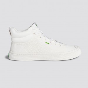 Cariuma High Top Bamboo Weave Knit Vegan IBI HIGH Panske Biele | 57038-MVXJ
