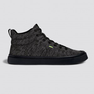 Cariuma High Top Bamboo Weave Knit Vegan IBI HIGH Panske Čierne | 79681-XMUH