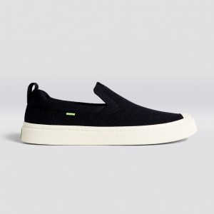 Cariuma Low Top Bamboo Weave Knit Vegan IBI Slip-On Panske Čierne | 85230-BAWH