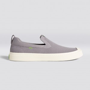 Cariuma Low Top Bamboo Weave Knit Vegan IBI Slip-On Panske Svetlo Siva | 64925-CHZV