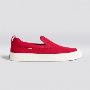 Cariuma Low Top Bamboo Weave Knit Vegan IBI Slip-On Panske Červené | 41765-WYOS