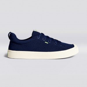 Cariuma Low Top Bamboo Weave Knit Vegan IBI Damske Námornícka Modrá | 08571-MCPV