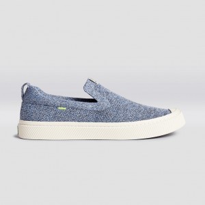 Cariuma Low Top Bamboo Weave Knit Vegan IBI Slip-On Panske Modre | 71369-ZKOJ