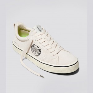 Cariuma Low Top Suede CATIBA PRO Panske Biele | 30614-TQAD