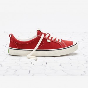 Cariuma Low Top Suede OCA LOW Panske Pruhované Červené | 58467-WXPZ