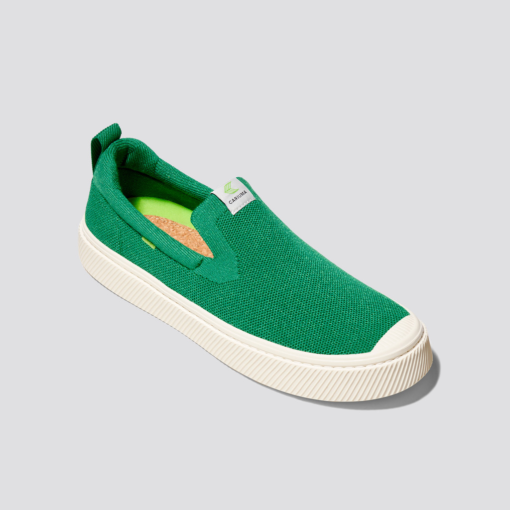Cariuma Low Top Bamboo Weave Knit Vegan IBI Slip-On Panske Zelene | 26418-TVIR