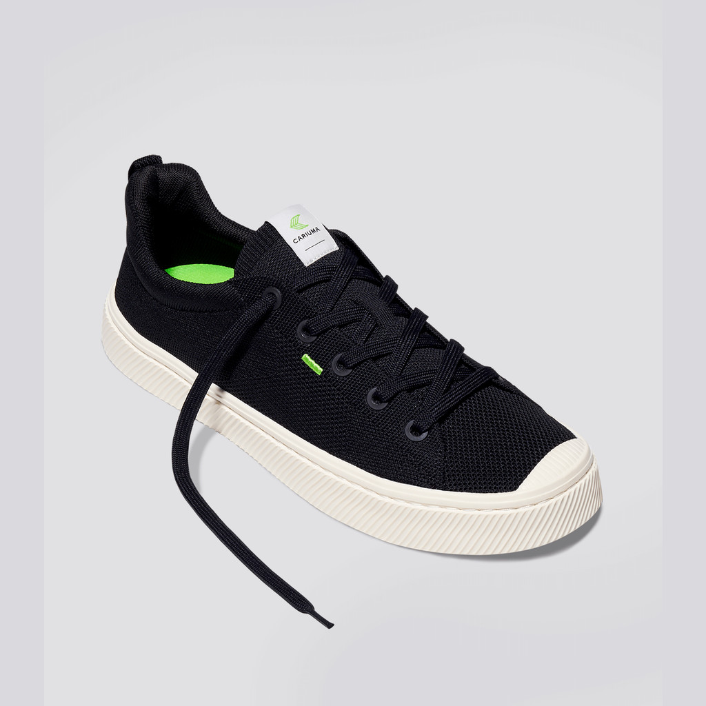 Cariuma Low Top Bamboo Weave Knit Vegan IBI Panske Čierne | 89361-BDGJ