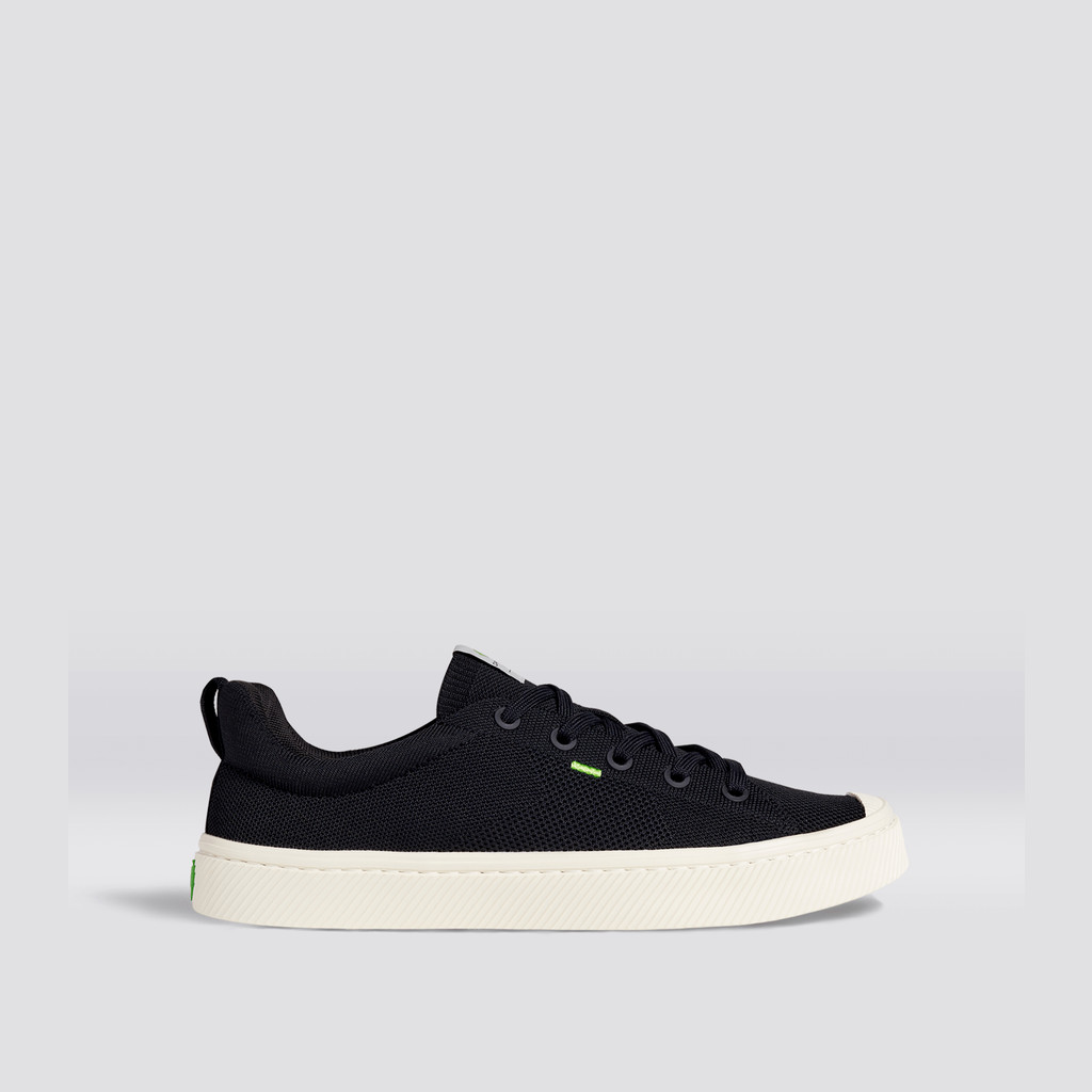 Cariuma Low Top Bamboo Weave Knit Vegan IBI Panske Čierne | 89361-BDGJ